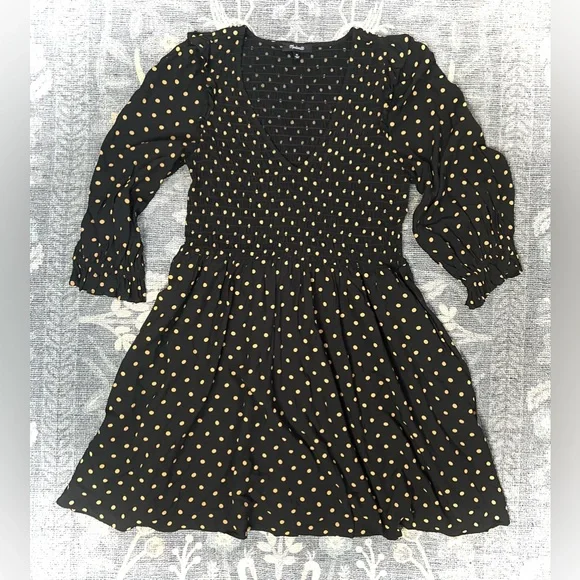 Madewell | Dresses | Madewell Black And Tan Polka Dot Fit And Flare V Neck Dress | Poshmark Madewell | Dresses | Madewell Black And Tan Polka Dot Fit And Flare V Neck Dress | Poshmark